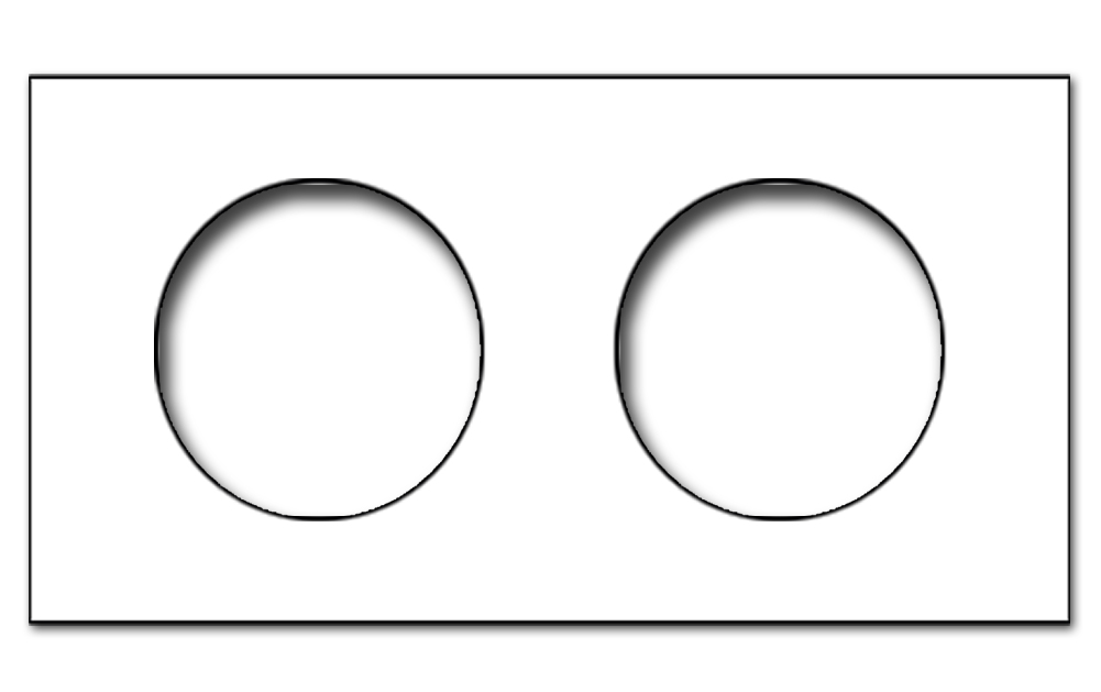 Socket frame metal Titanium 2 gang horizontal. Vectis Square series