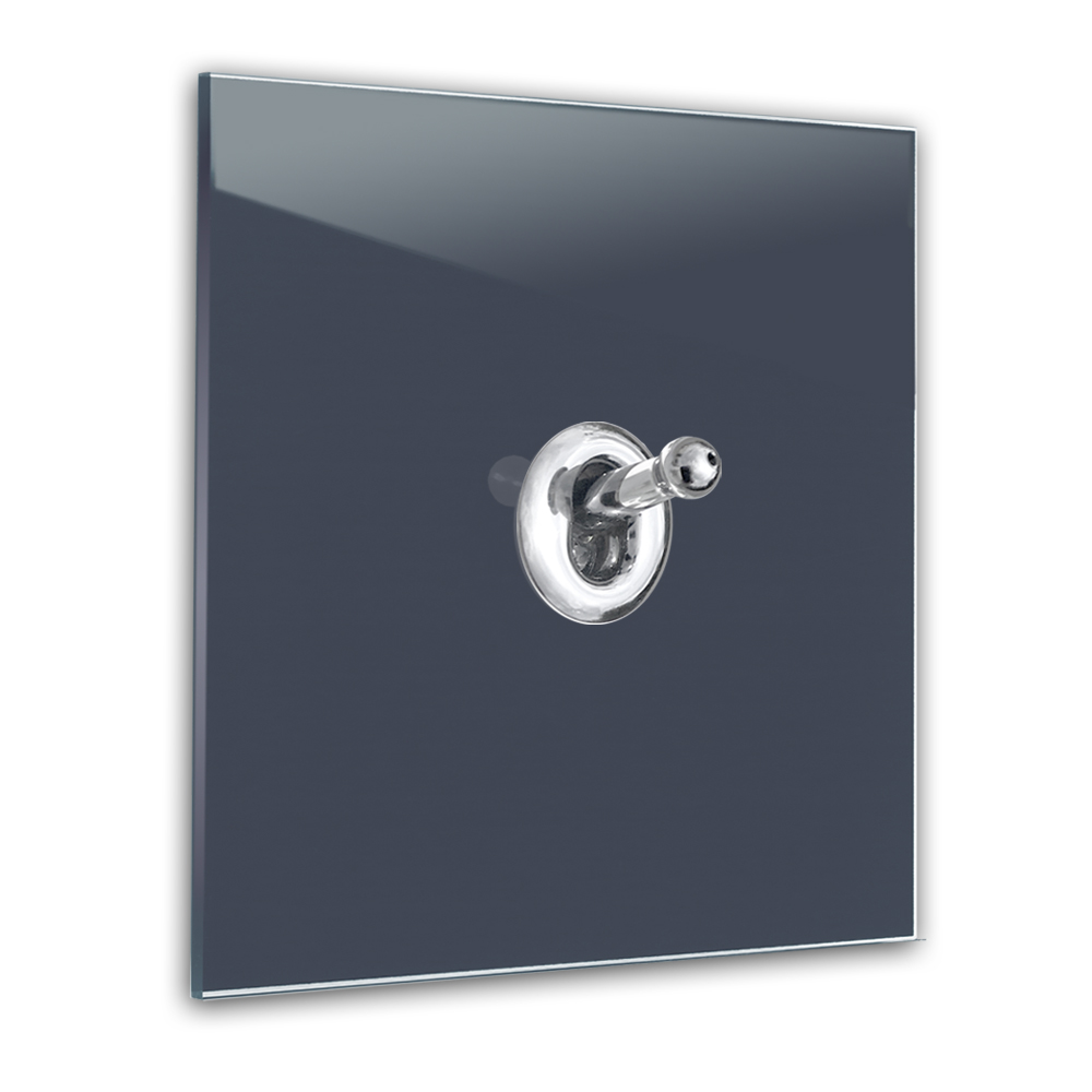 Retro switch 1gang Farrow Ball 281 Stiffkey glass optics 230V change Blue