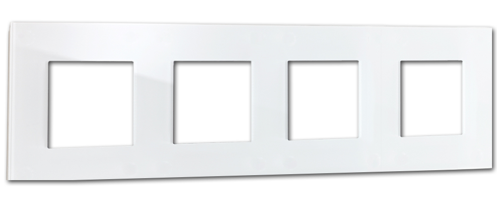 Frame MAXIM with 4 cutouts. White. ROHDE+ROHDE