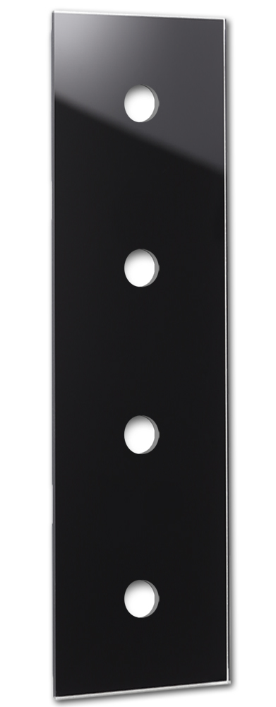 Cache aspect verre pour interrupteur à bascule CAMBRIDGE. 4 fois. Noir