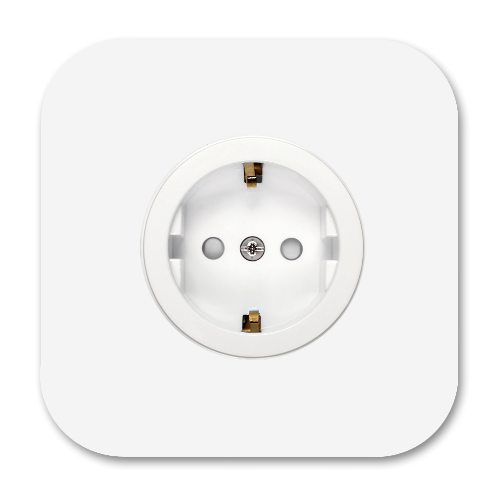 Rounded socket outlet metal white matt 1-gang. Cube Series