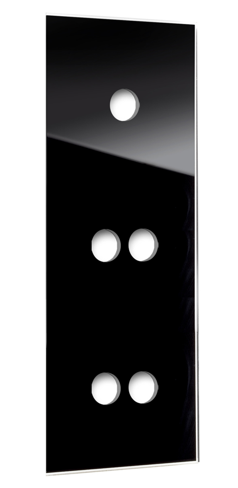 Glass cover for CAMBRIDGE rocker switch. 5-fold black.