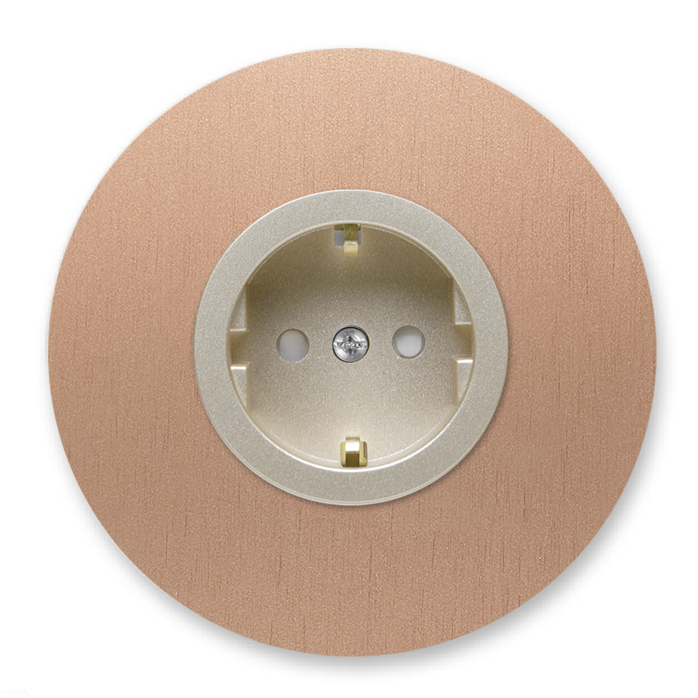 Socket metal copper single 1 gang. Round Series