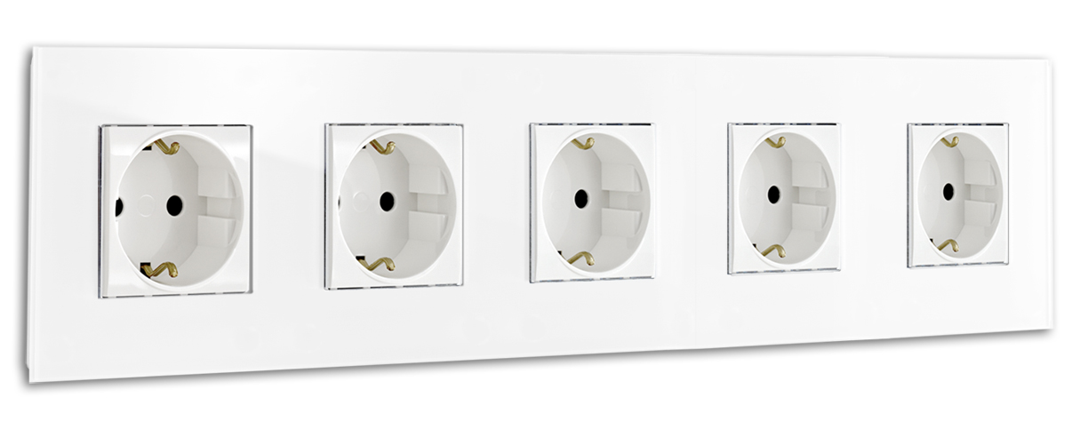 Design socket outlet in glass look. MAXIM