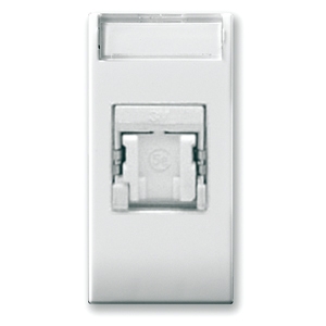 RJ45 connector. Cat. 6. white glossy.