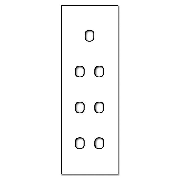 Switch front panel metal in rust 7 gang for 4 wall boxes. Vectis Square series