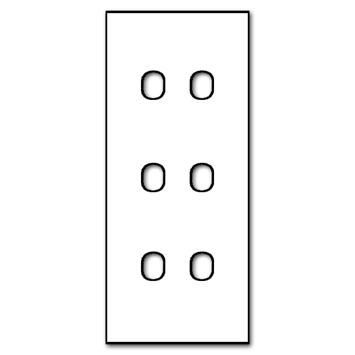 Switch front panel metal in titanium 6 gang for 3 wall boxes. Vectis Square series