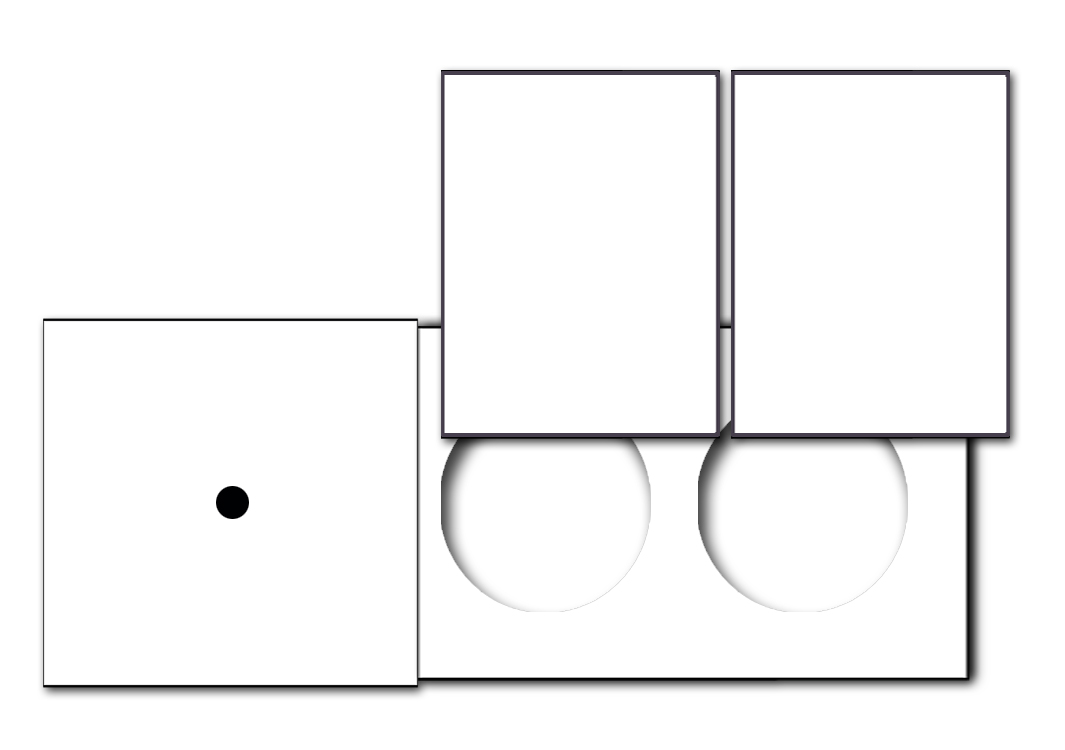 1-fold + 2 round cutouts, horizontal with covers