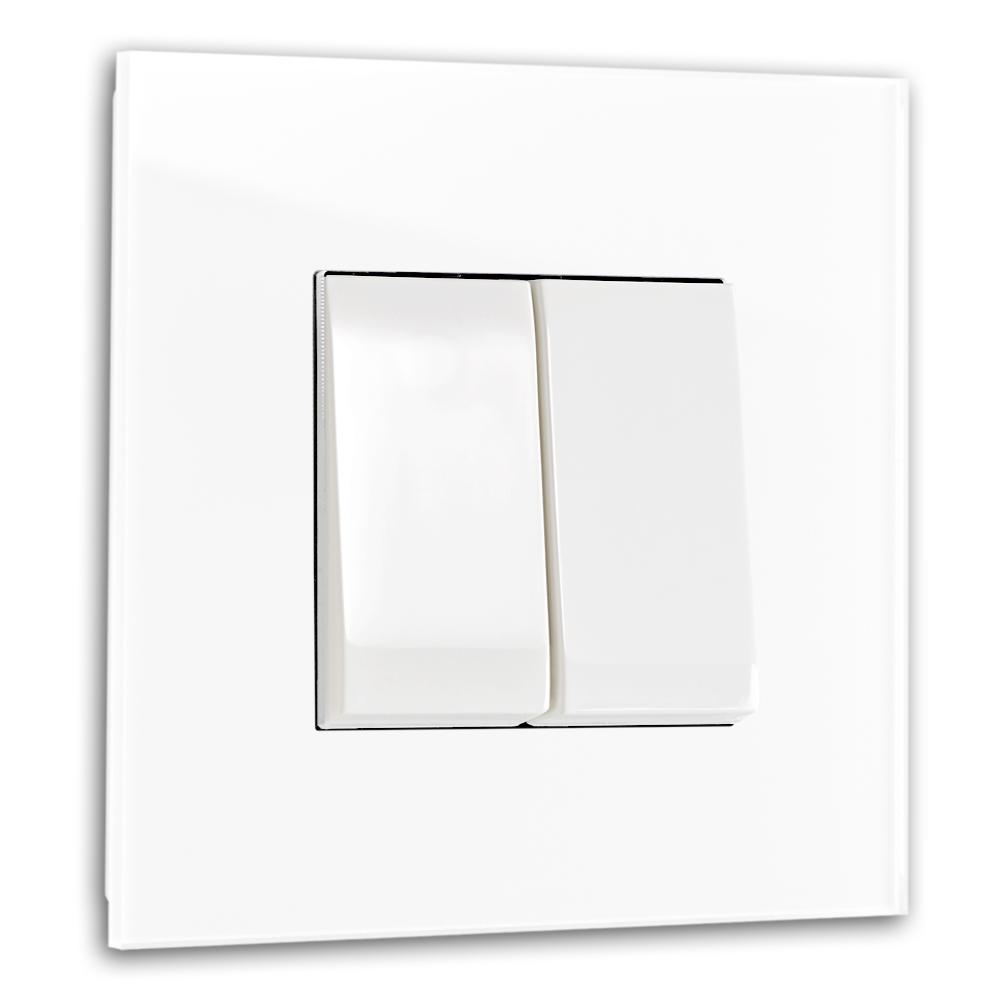 Lysafbryder i glaslook 2-vejs omskifter Hvid MAXIM