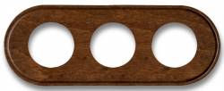 Wooden frame ARREDA with 3 round cutouts. Walnut wood. GI Gambarelli