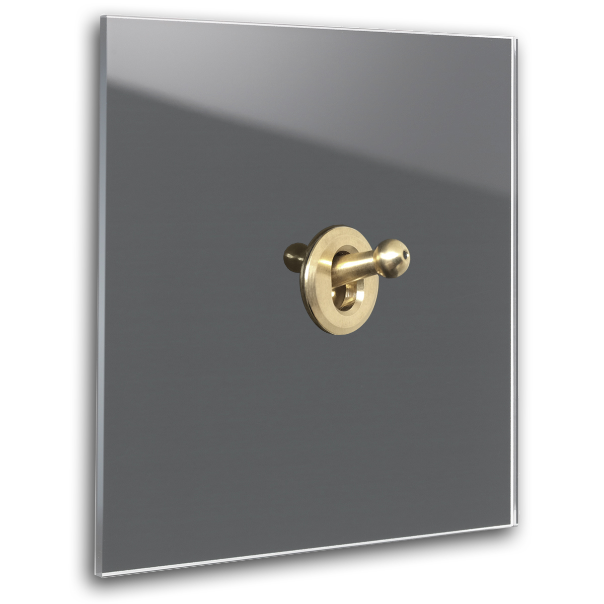 Retro switch 1gang Farrow Ball 26 Down Pipe glass optics 230V change Grey