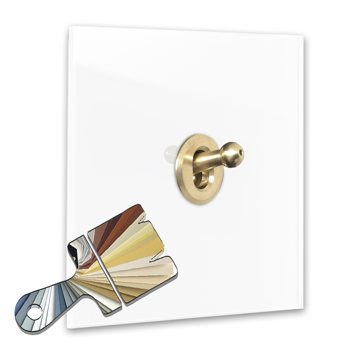 Retro light switch Farrow Ball glass look gold toggle