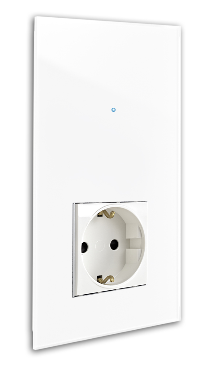 Touch Light Switch and Socket Combination. 230V Glass Look. NOVA