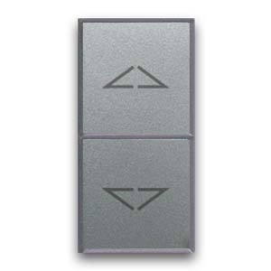 Roller shutter switch. Shutter control with push-buttons. Shiny silver colour.