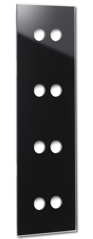 Cache aspect verre pour interrupteur à bascule CAMBRIDGE. 8 fois. Noir