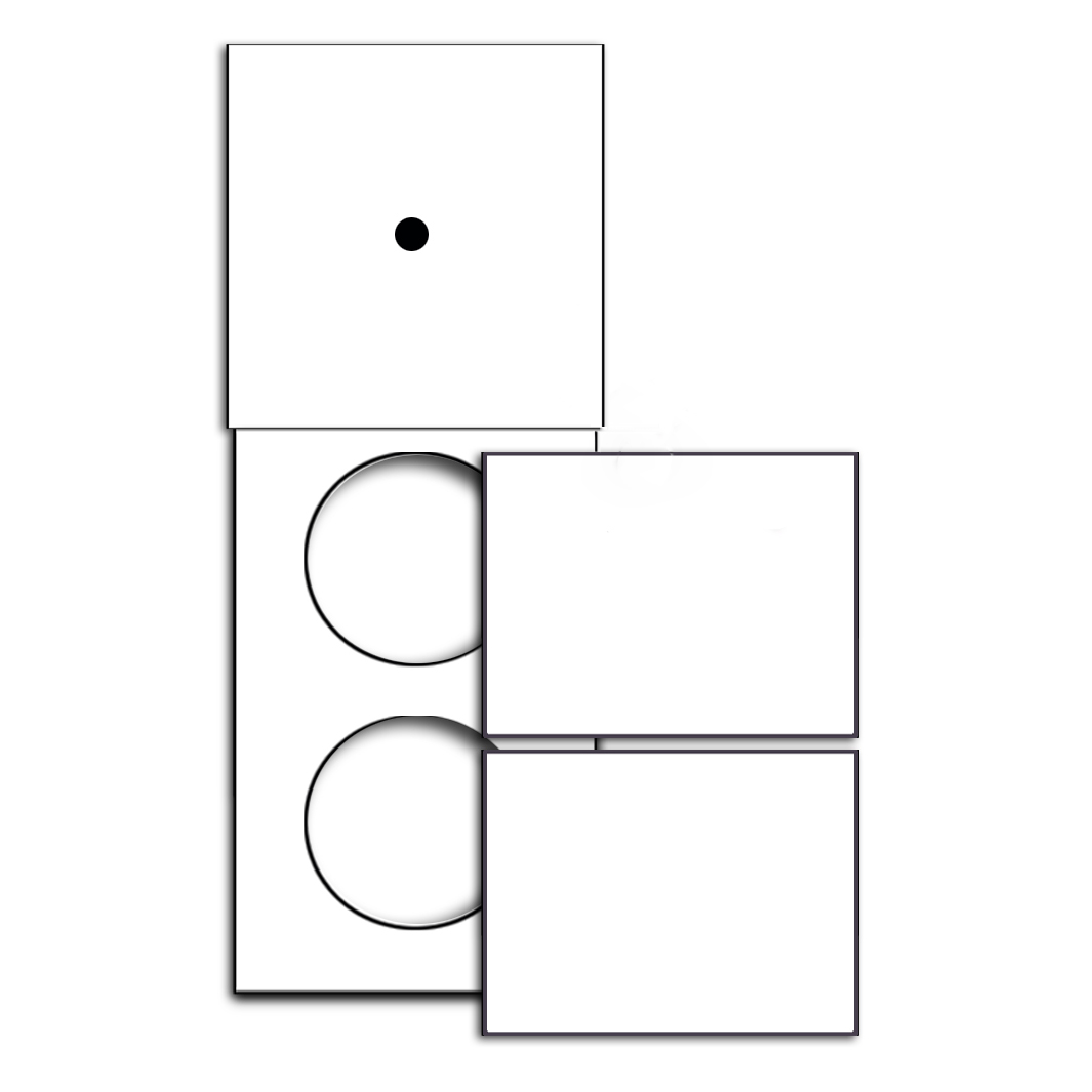 1-fach + 2 runde Ausschnitte mit Abdeckungen. Für 3 Wanddosen