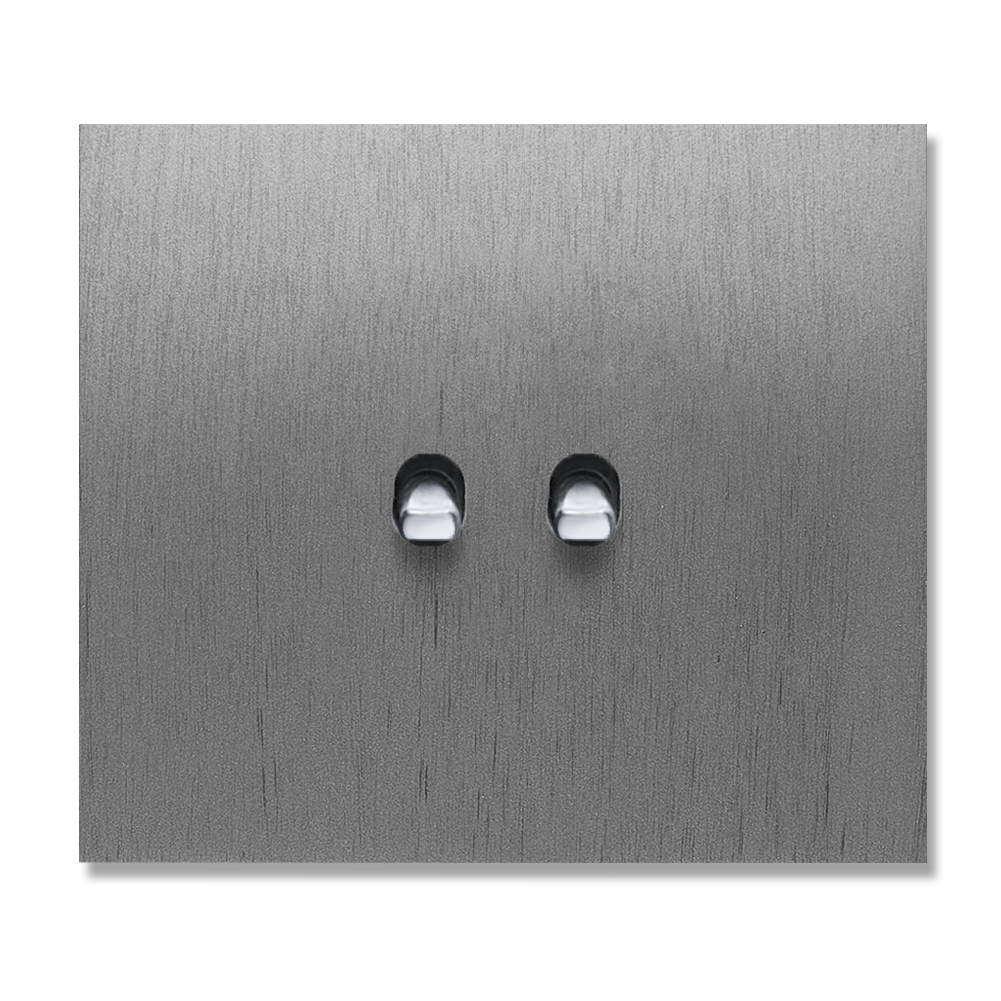 Toggle switch metal titanium silver 2 gang 2 way. Square Series