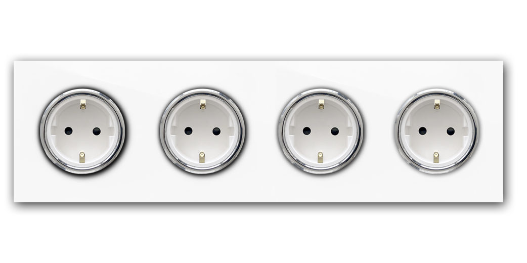 Design socket outlet in glass look. MAXIM