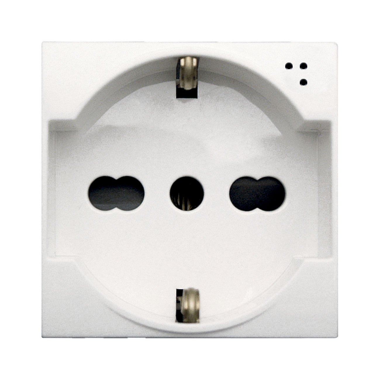 Combined socket insert for Italian standard and Schuko standard