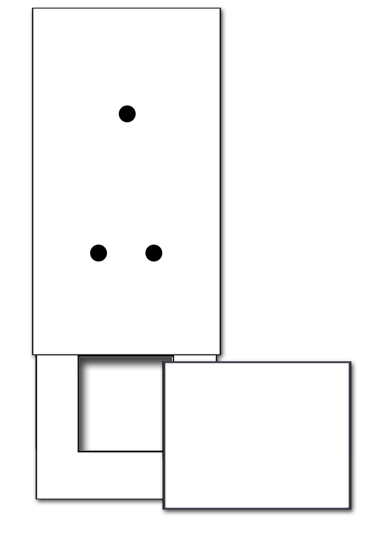 3-fach + 1  Ausschnitt mit Abdeckung. Für 3 Wanddosen