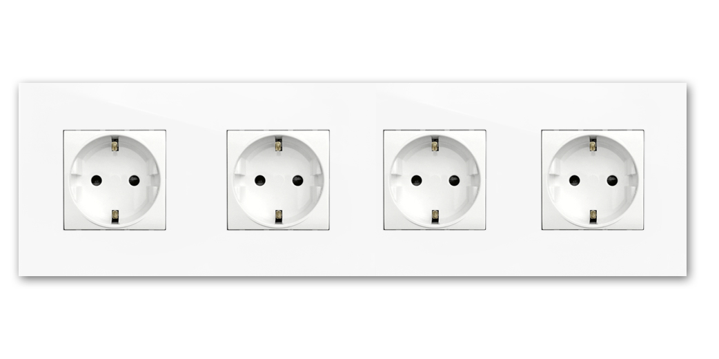Design socket outlet in glass look. MAXIM