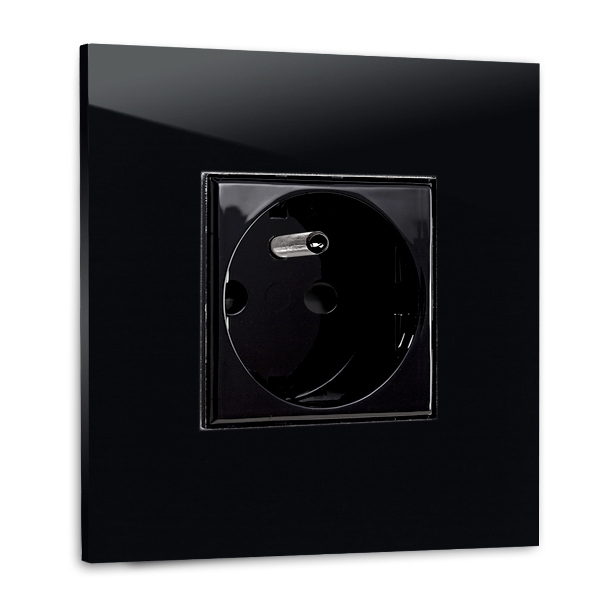 MAXIM glass-look designer socket outlet 1gang black type E french standard