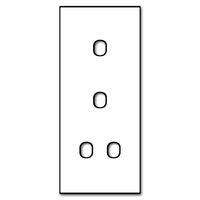 Switch front panel metal in gold 4 gang for 3 wall boxes. Vectis Square series