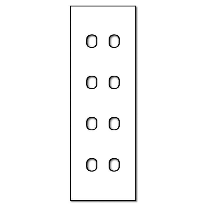 Switch front panel metal in rust 8 gang for 4 wall boxes. Vectis Square series