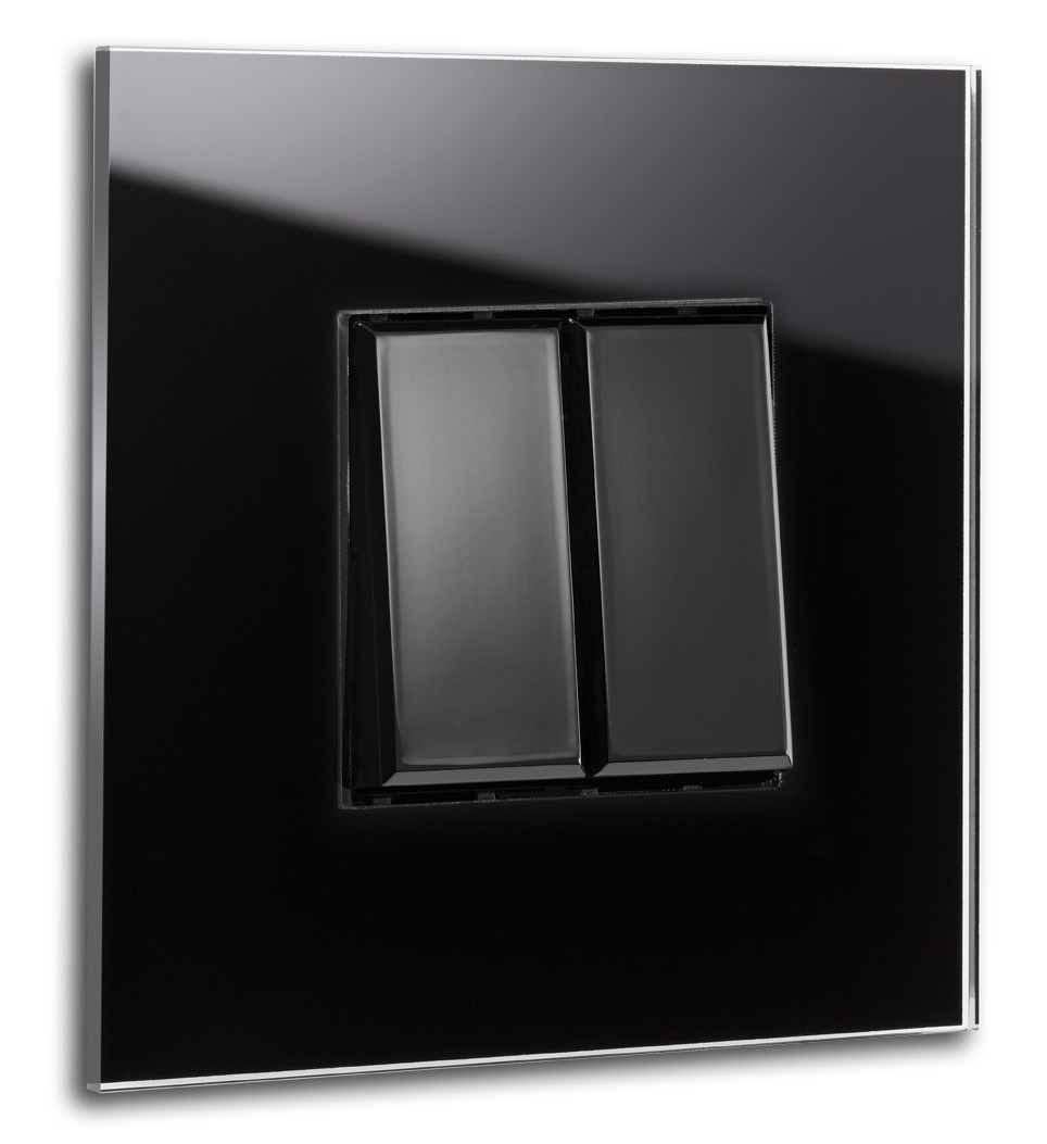 Interrupteur d'éclairage optique verre Interrupteur double inverseur noir MAXIM