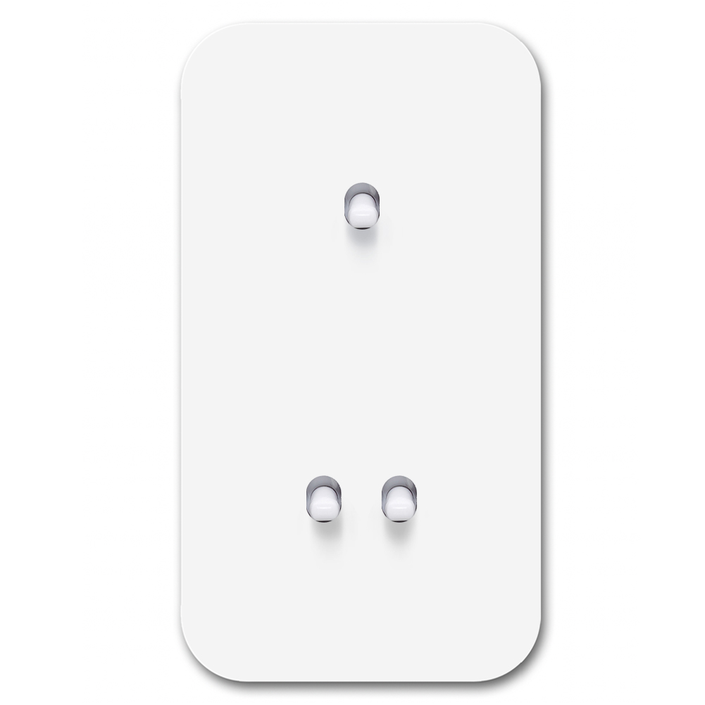 Toggle switch metal matte white 3 gang 2 way. Cube Series