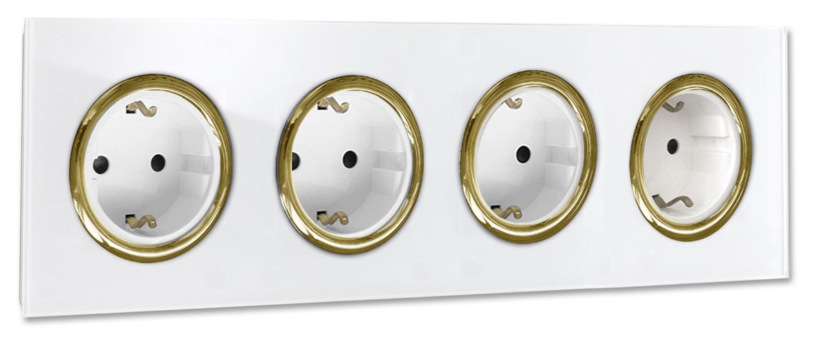 Design socket outlet in glass look. MAXIM