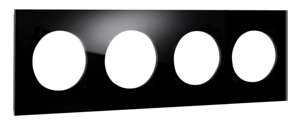 Frame MAXIM with 4 round cutouts. Black. ROHDE+ROHDE