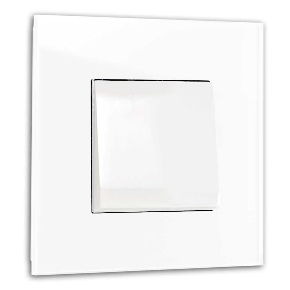 Glass-look light switch 1-way changeover switch White. MAXIM