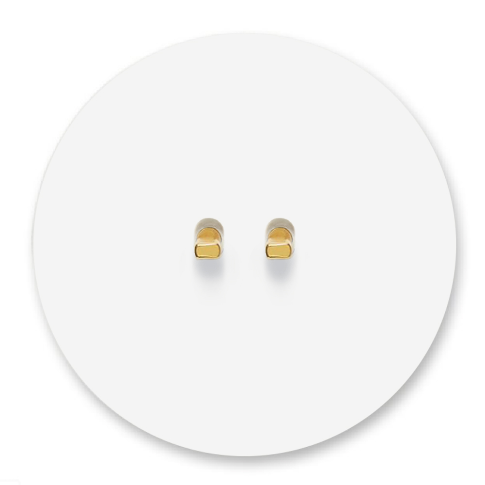 Retro toggle switch round metal matte white gold 2 gang double