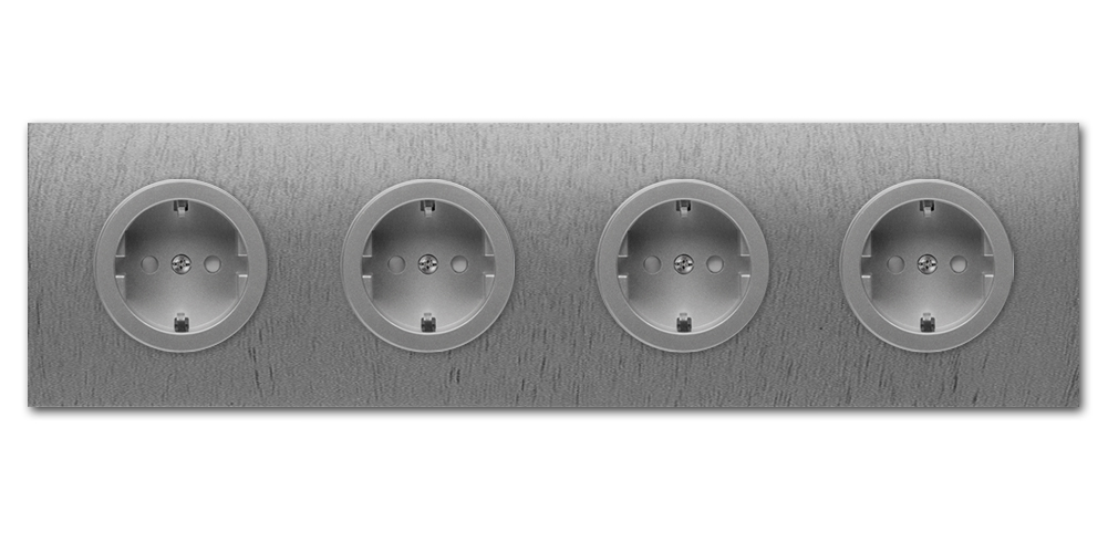 Socket metal titanium graphite 4 gang. Square Series