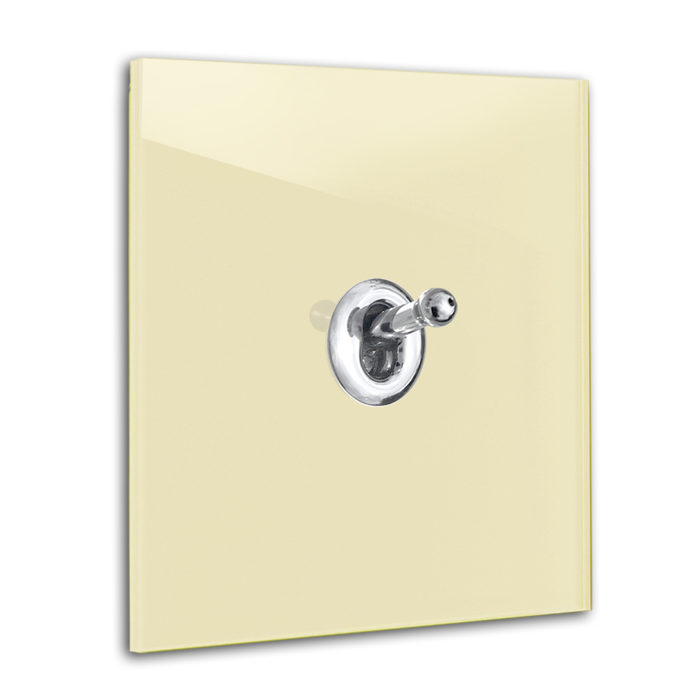 Retro switch 1gang Farrow Ball 68 Dorset glass optics 230V change Yellow