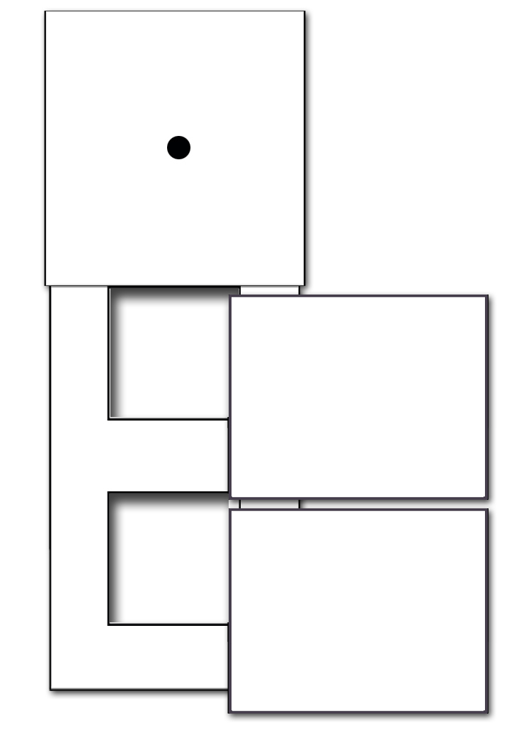  1-fach + 2 Ausschnitte mit Abdeckungen