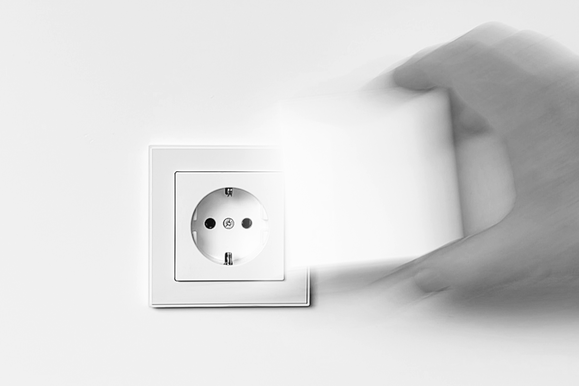 Socket outlet with cover 1-fold, alpine white. Design socket and kitchen socket outlet.