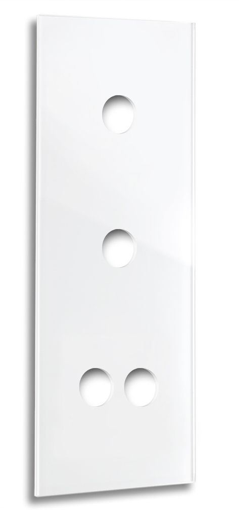 Retro switch panel CAMBRIDGE - glass optics 4-fold in white.
