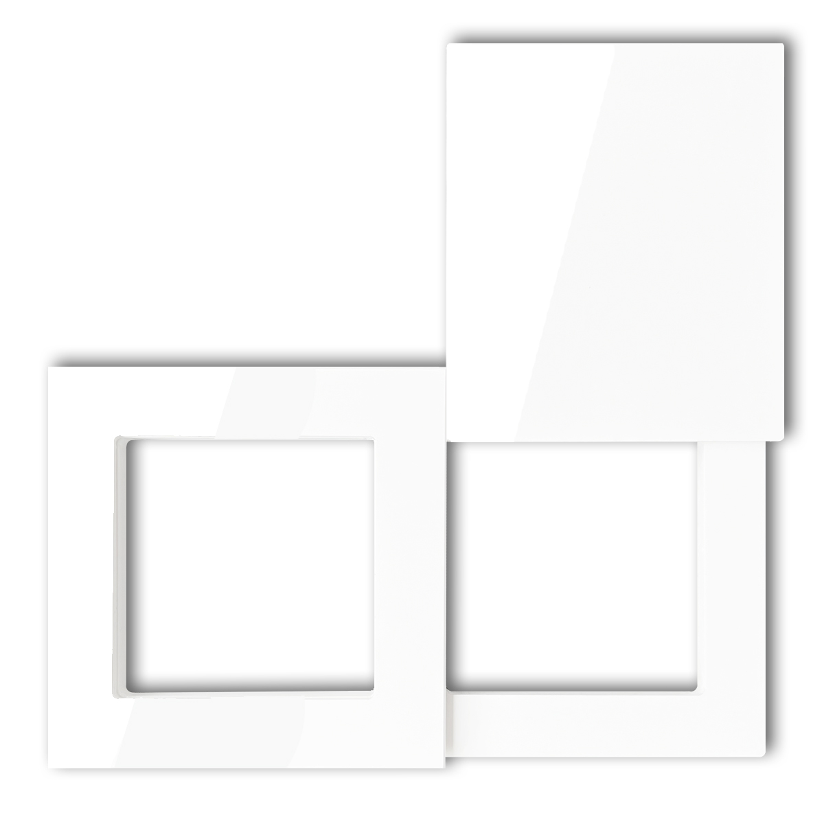 Frame set for: 1 invisible socket + 1 switch. Alpine white. Kitchen socket outlet.
