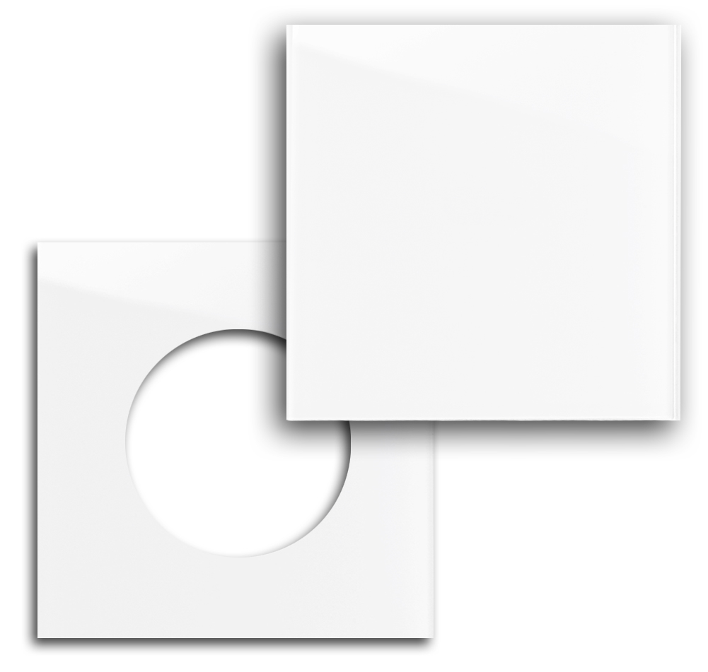 Cadre simple MAXIM blanc avec découpes rondes et cache rabat