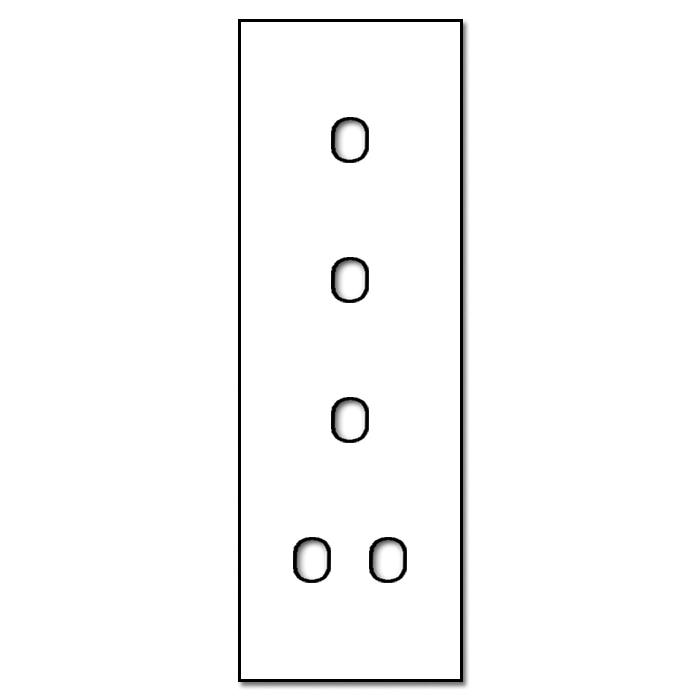 Switch front panel metal in titanium 5 gang for 4 wall boxes. Vectis Square series