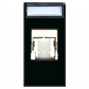 RJ45 junction box. Cat. 6. black glossy.