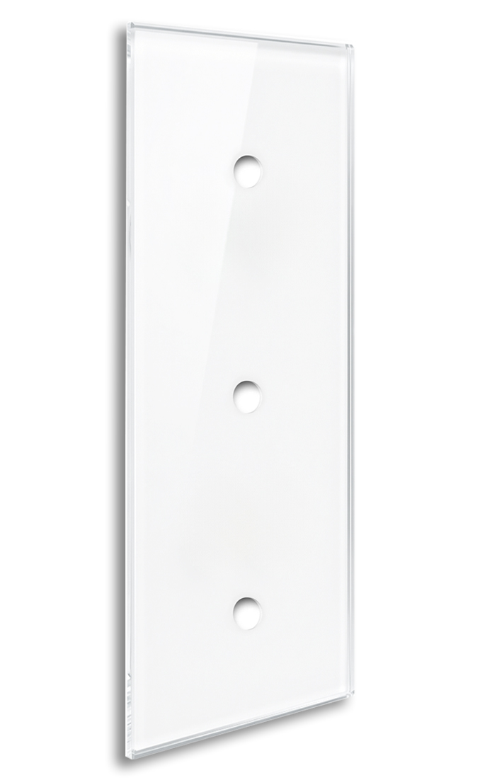YORK White Glass-Effect 3-Gang Cover Plate for 3 Back Boxes by ROHDE+ROHDE
