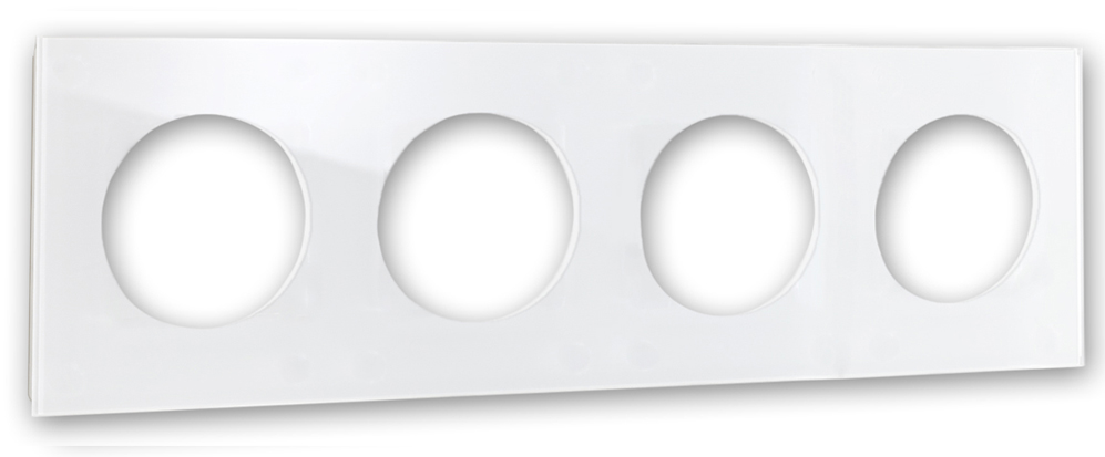Frame MAXIM with 4 round cutouts. White. ROHDE+ROHDE