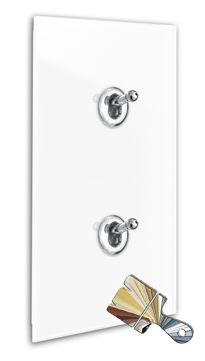 Light switch Farrow Ball glass look double chrome Toggle