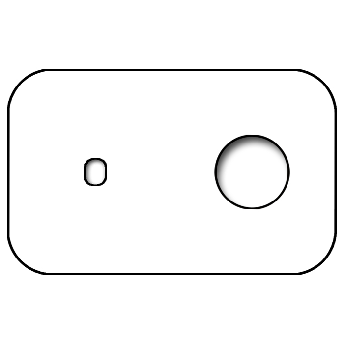 Switch front panel metal in Copper 1 gang + 1 cutout horizontal. Vectis Cube series