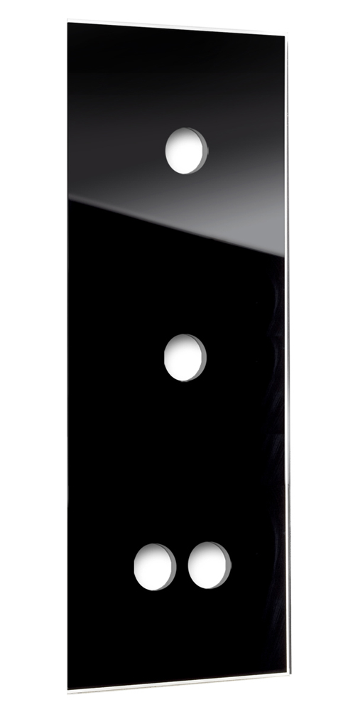 Glass cover for CAMBRIDGE rocker switch. 3-fold black.