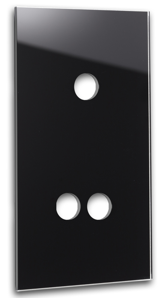 Glass-look cover for toggle switch CAMBRIDGE. 3-fold black.