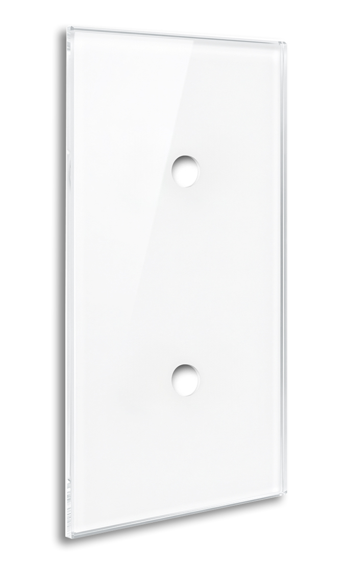 YORK White Glass-Effect 2-Gang Vertical Cover Plate by ROHDE+ROHDE